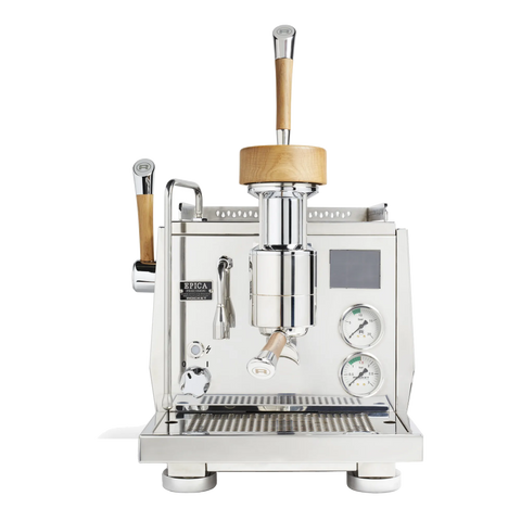 Rocket Espresso Epica Precision – vue de face avec levier en bois